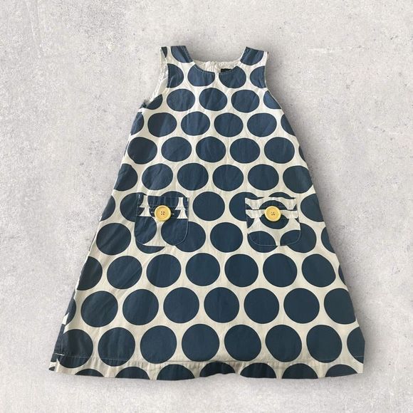 Mini Boden Other - Mini Boden dress blue circles w/ yellow buttons, 9-10 years old*